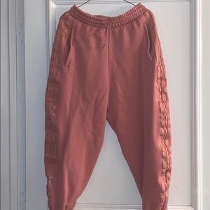 ADIDAS NEUTRALS PINK METALLIC SWEATPANTS SZ S